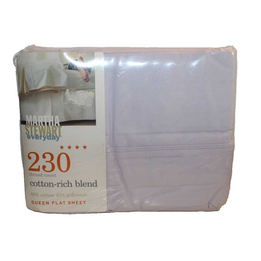 Martha Stewart Everyday Queen Flat Sheet 230 Thread Count Lavender